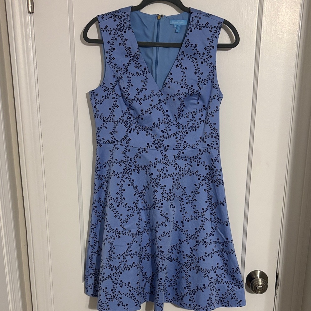 Draper James Blue and Black Floral Mini Dress